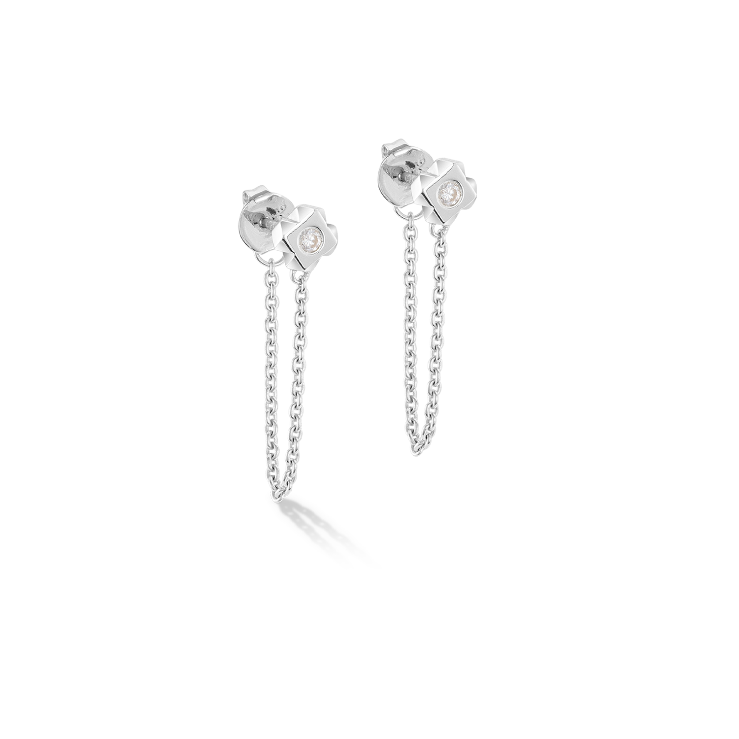 STATEMENT Collection Sparkling Spike Chain orecchini 6 mm argento