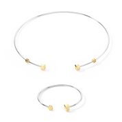STATEMENT Collection bracciale rigido aperto 17 cm bicolore