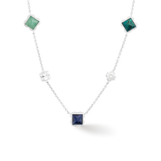 STATION Collection collana argento-blu