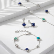 STATION Collection collana argento-blu