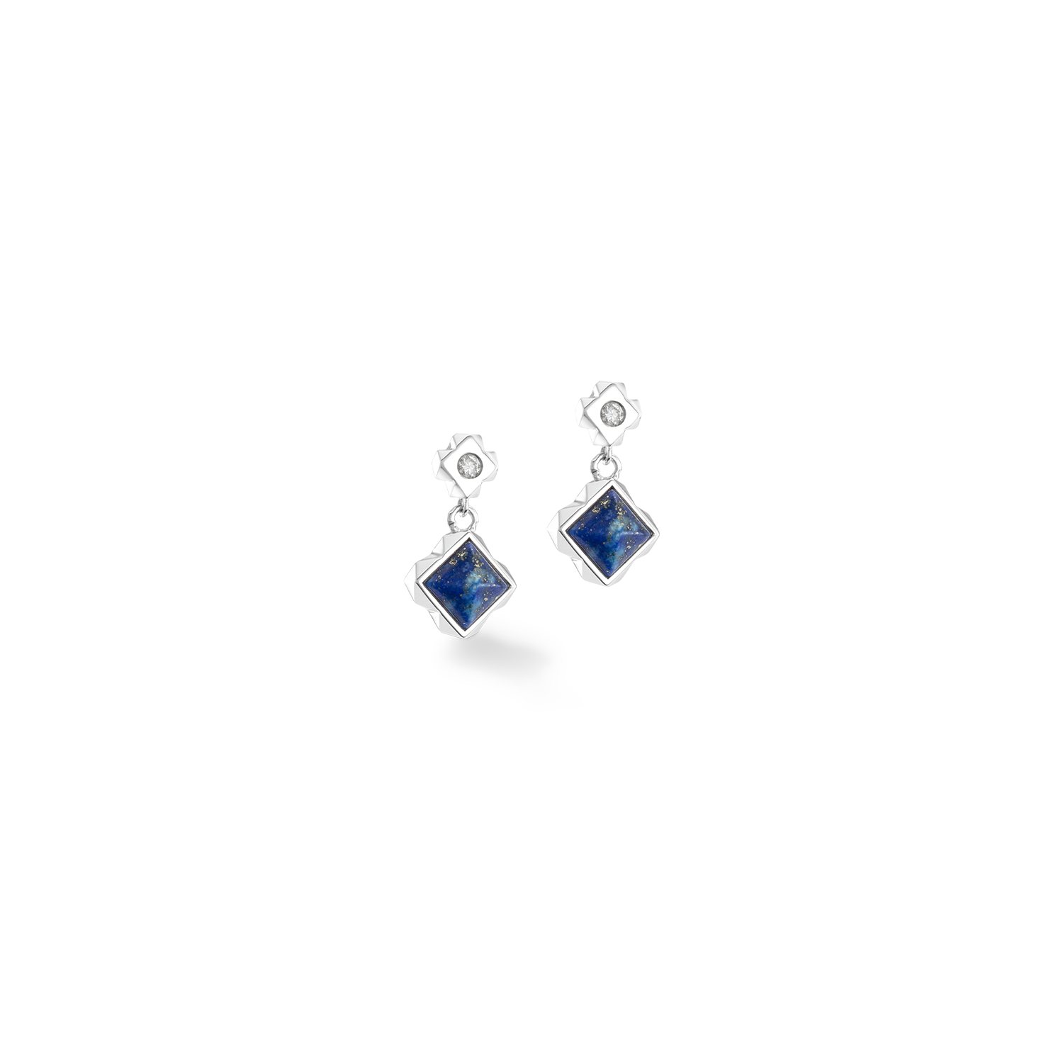 STATION Collection orecchini a bottone argento-blu