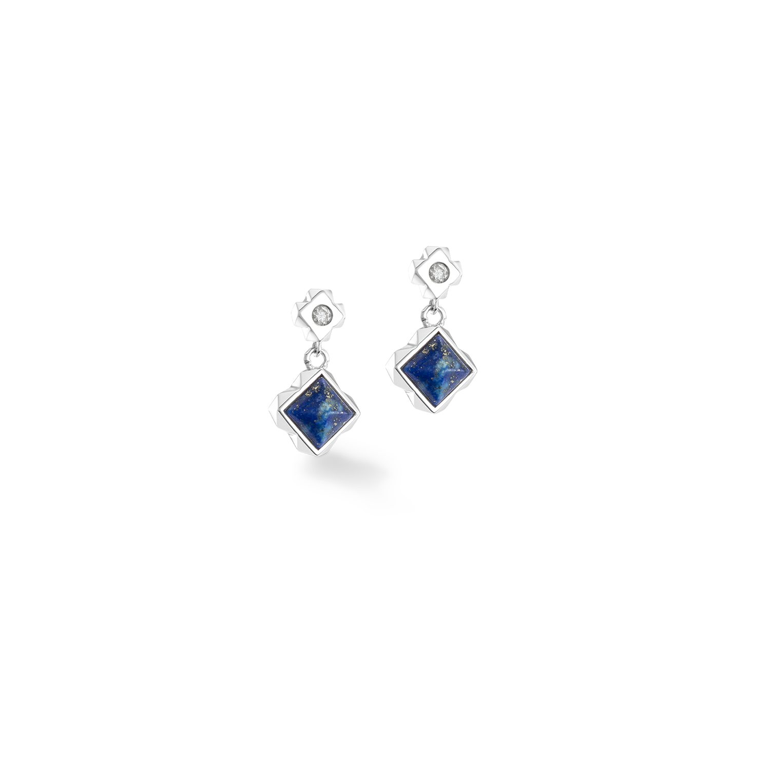 STATION Collection orecchini a bottone argento-blu