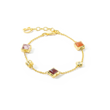 STATION Collection bracciale oro-rosso