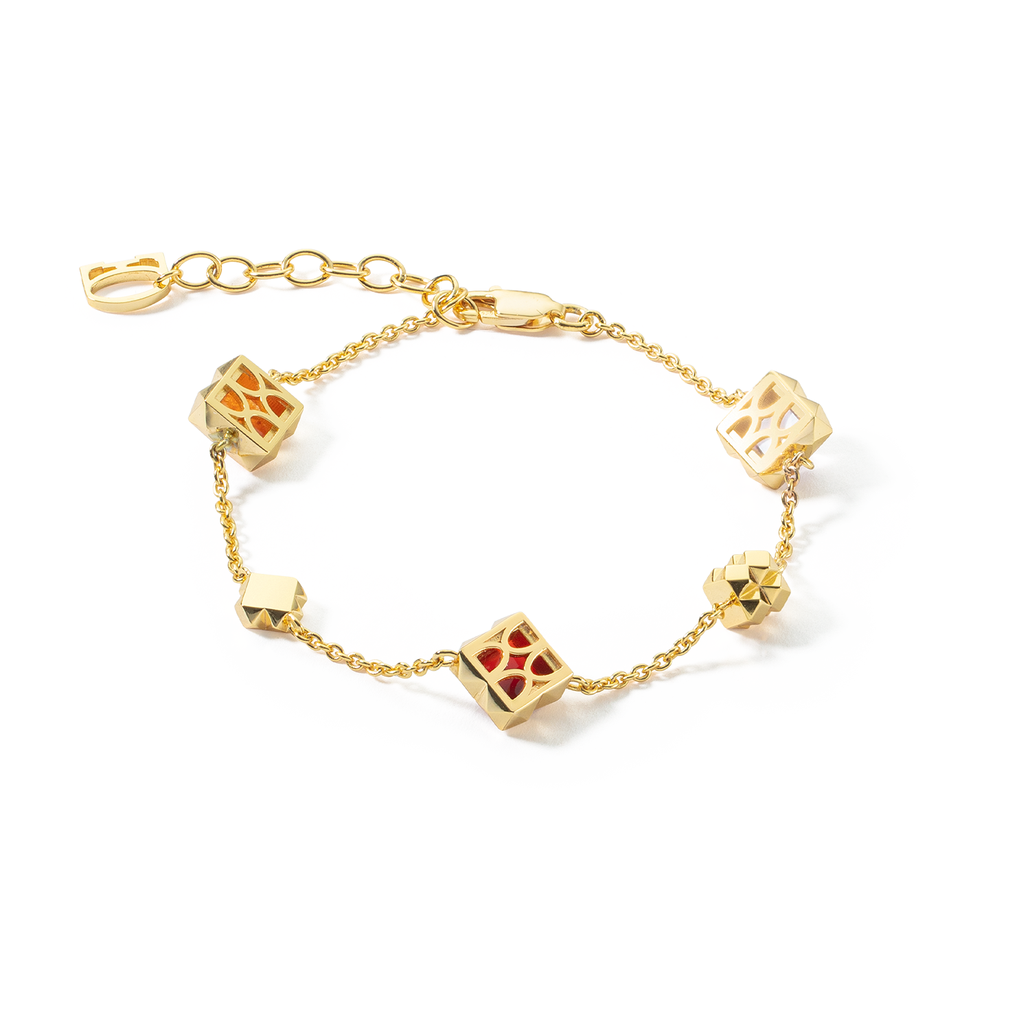 STATION Collection bracciale oro-rosso