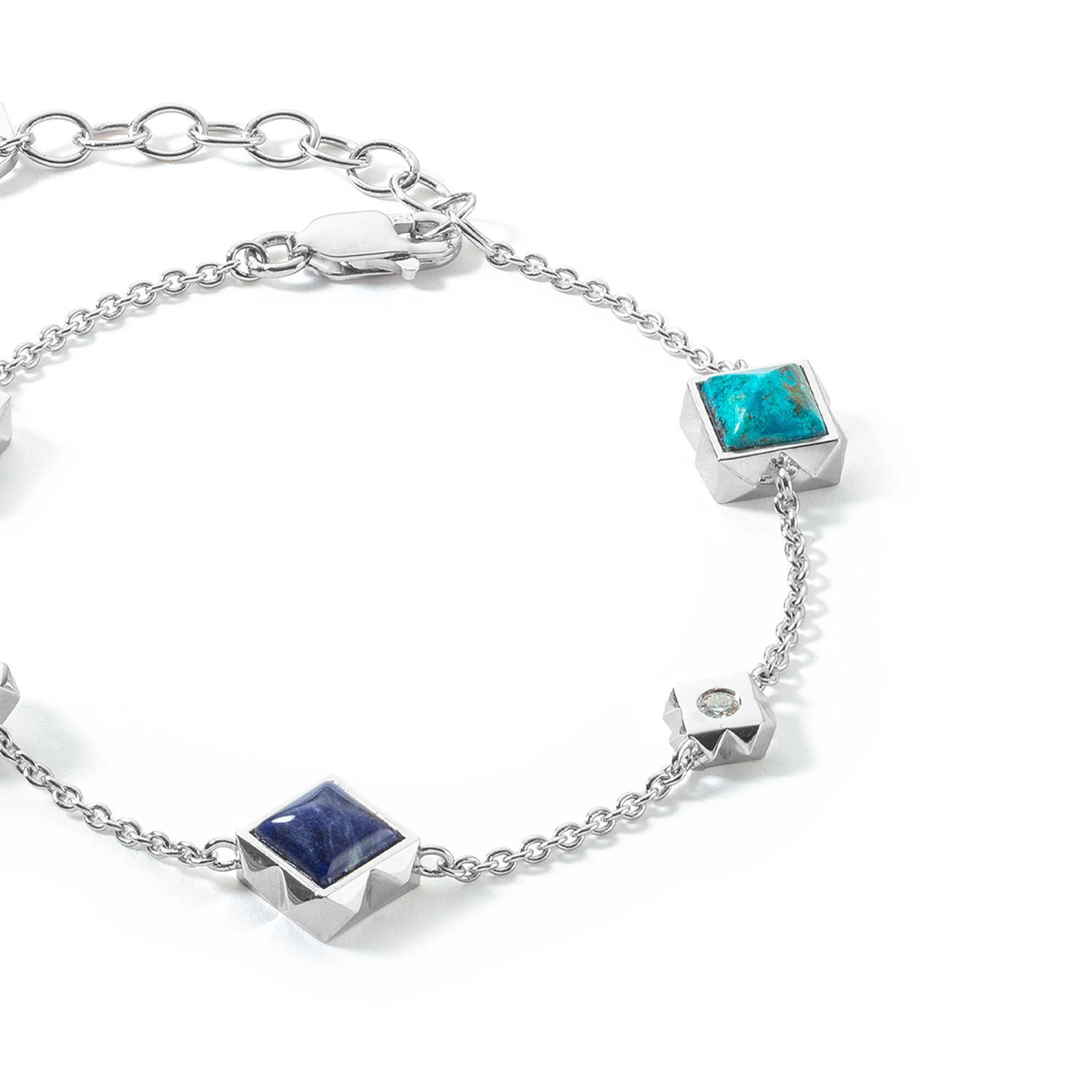 STATION Collection bracciale argento-blu