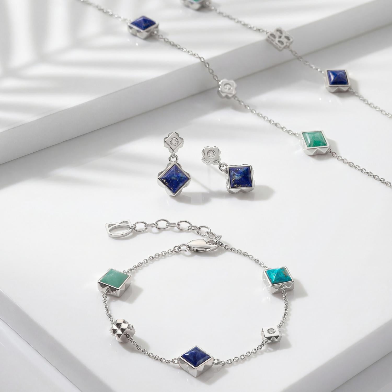 STATION Collection bracciale argento-blu