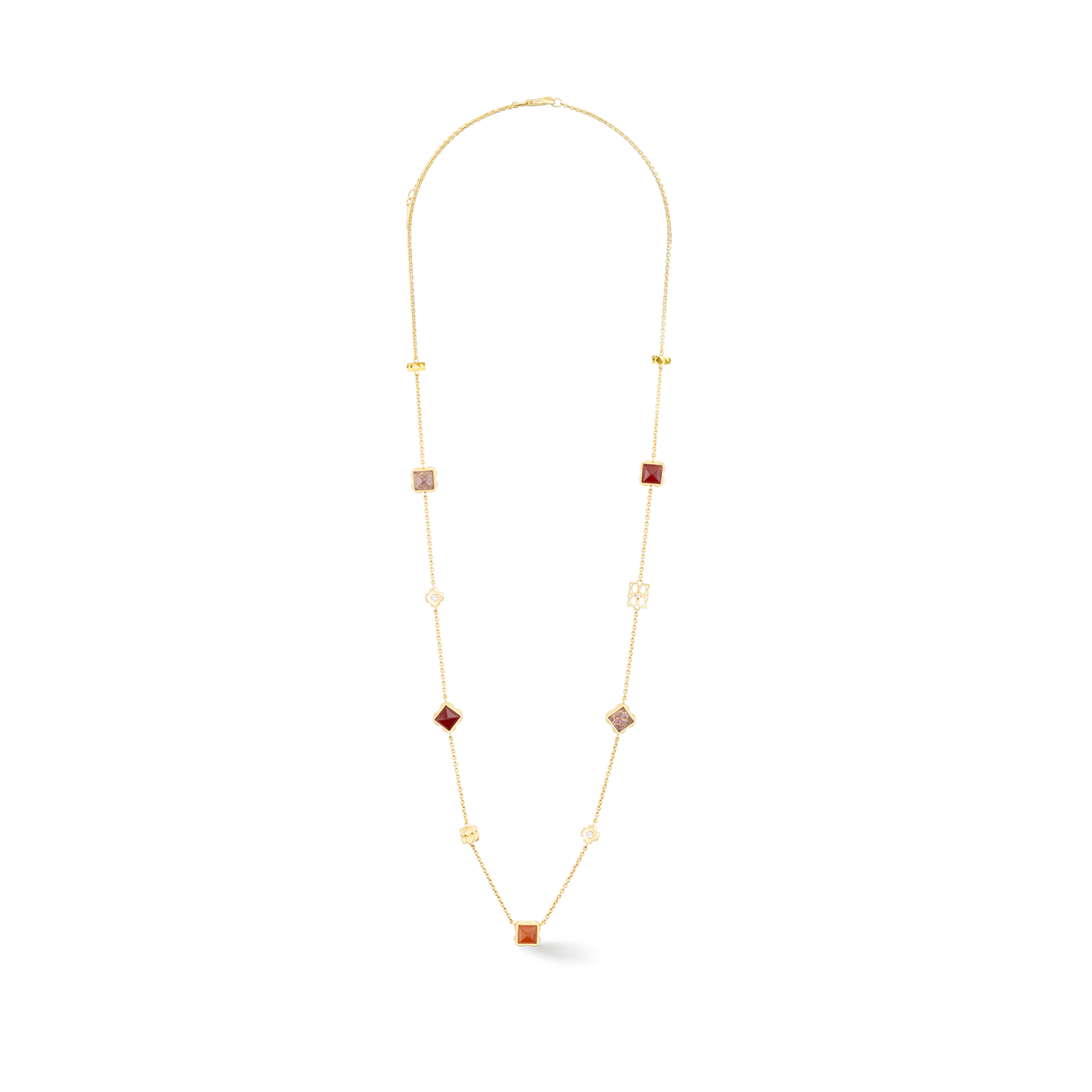STATION Collection collana lungo oro-rosso