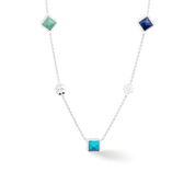 STATION Collection collana lungo argento-blu