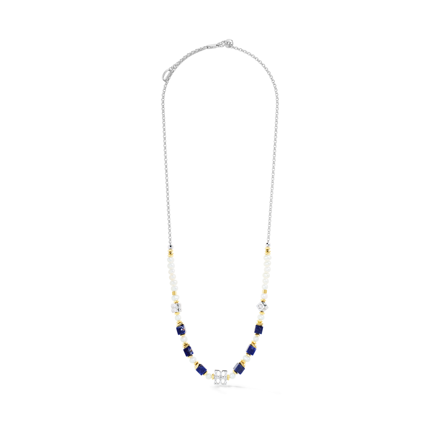COEUR DE LION ICONIC Collection Collana Signature argento-blu – Vista frontale