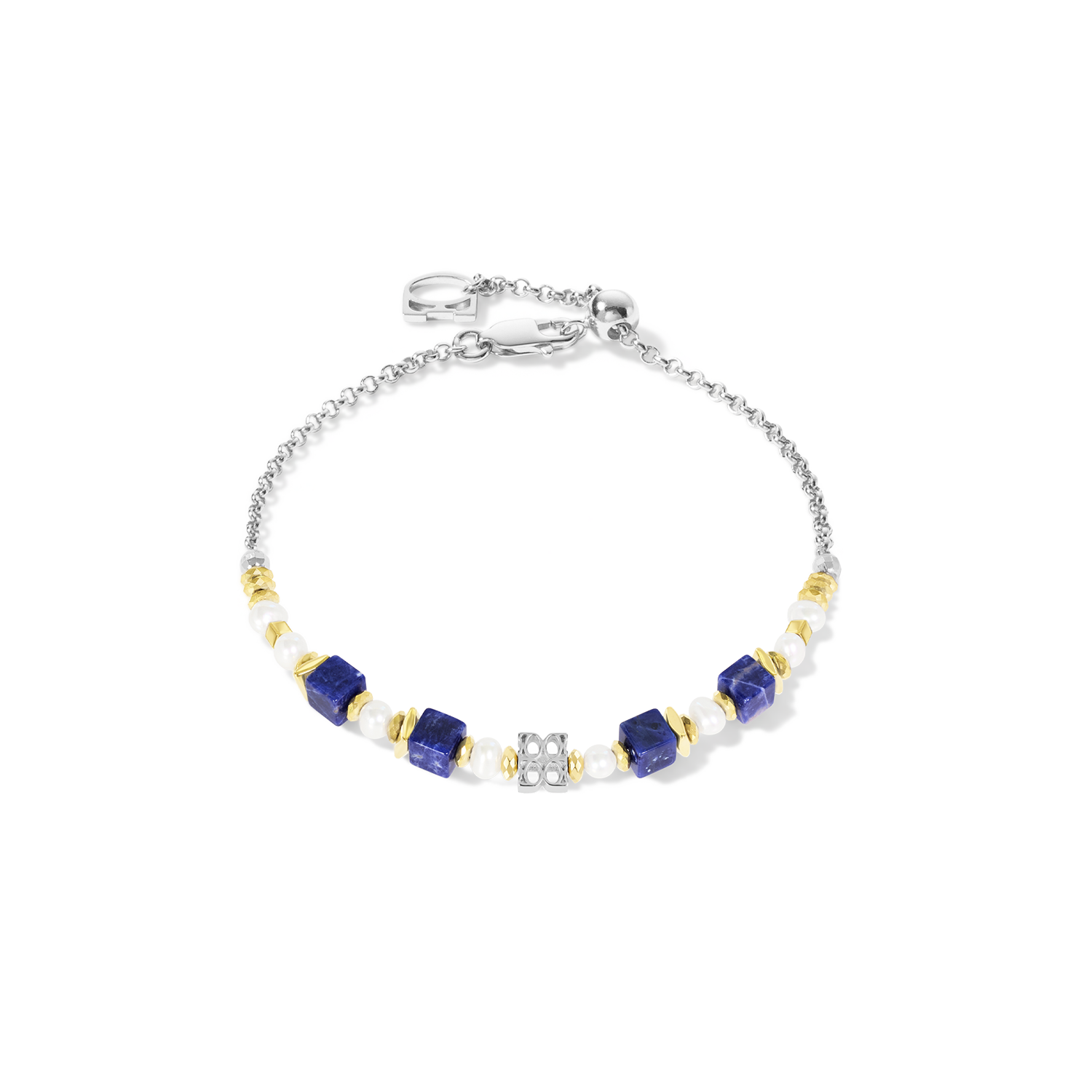 COEUR DE LION ICONIC Collection Bracciale Signature argento-blu – Vista frontale