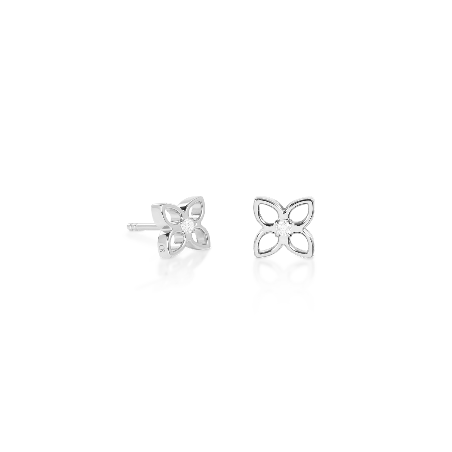 COEUR DE LION Fine Edition Orecchini a lobo PETAL argento – Vista frontale