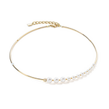 Collana Asimmetria Perle D'acqua Dolce e acciaio inossidabile bianco-oro