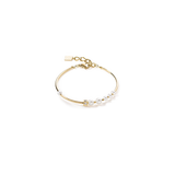Bracciale Asimmetria Perle D'acqua Dolce e acciaio inossidabile bianco-oro