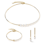 Bracciale Asimmetria Perle D'acqua Dolce e acciaio inossidabile bianco-oro