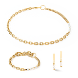 Set di gioielli Shape Shifter Perle d'acqua dolce oro