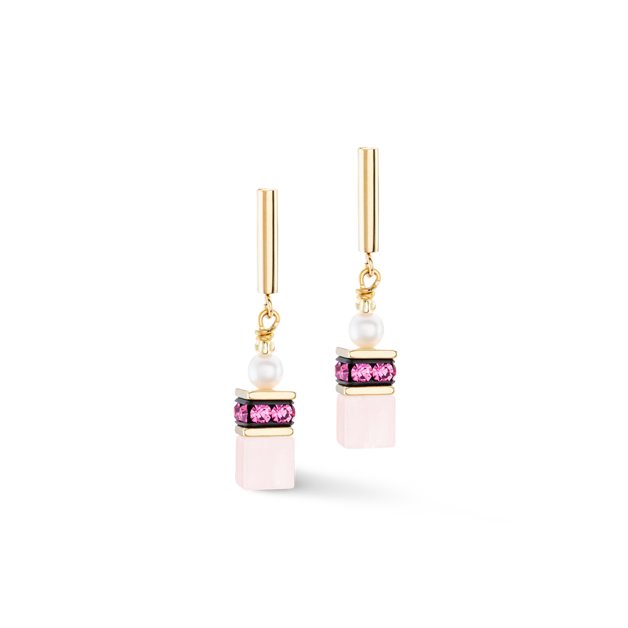 Orecchini GeoCUBE® Fusion Precious Pearl Mix oro-rosa