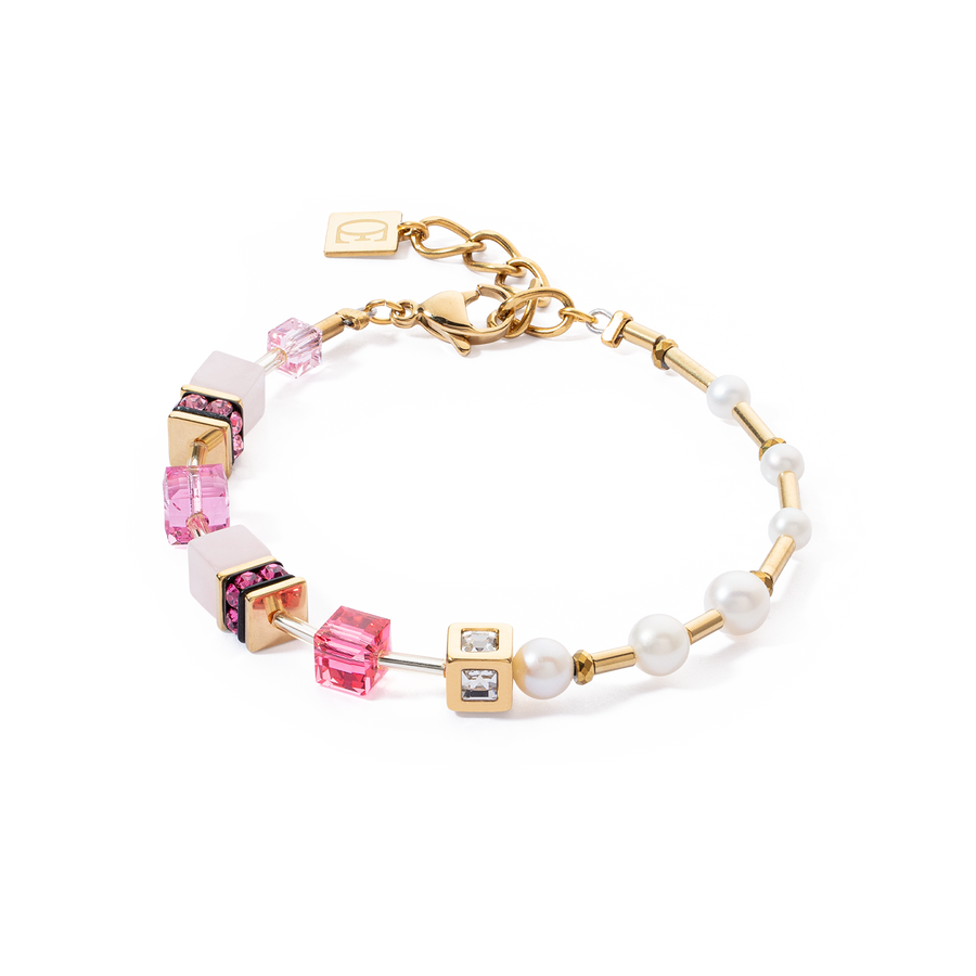 Bracciale GeoCUBE®Fusion Precious Pearl Mix oro-rosa