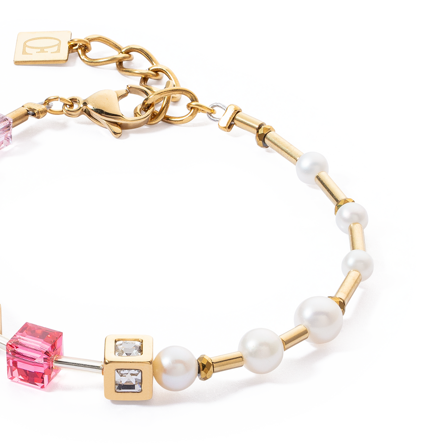 Bracciale GeoCUBE®Fusion Precious Pearl Mix oro-rosa