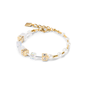 Bracciale GeoCUBE® Fusion Precious Pearl Mix oro-bianco