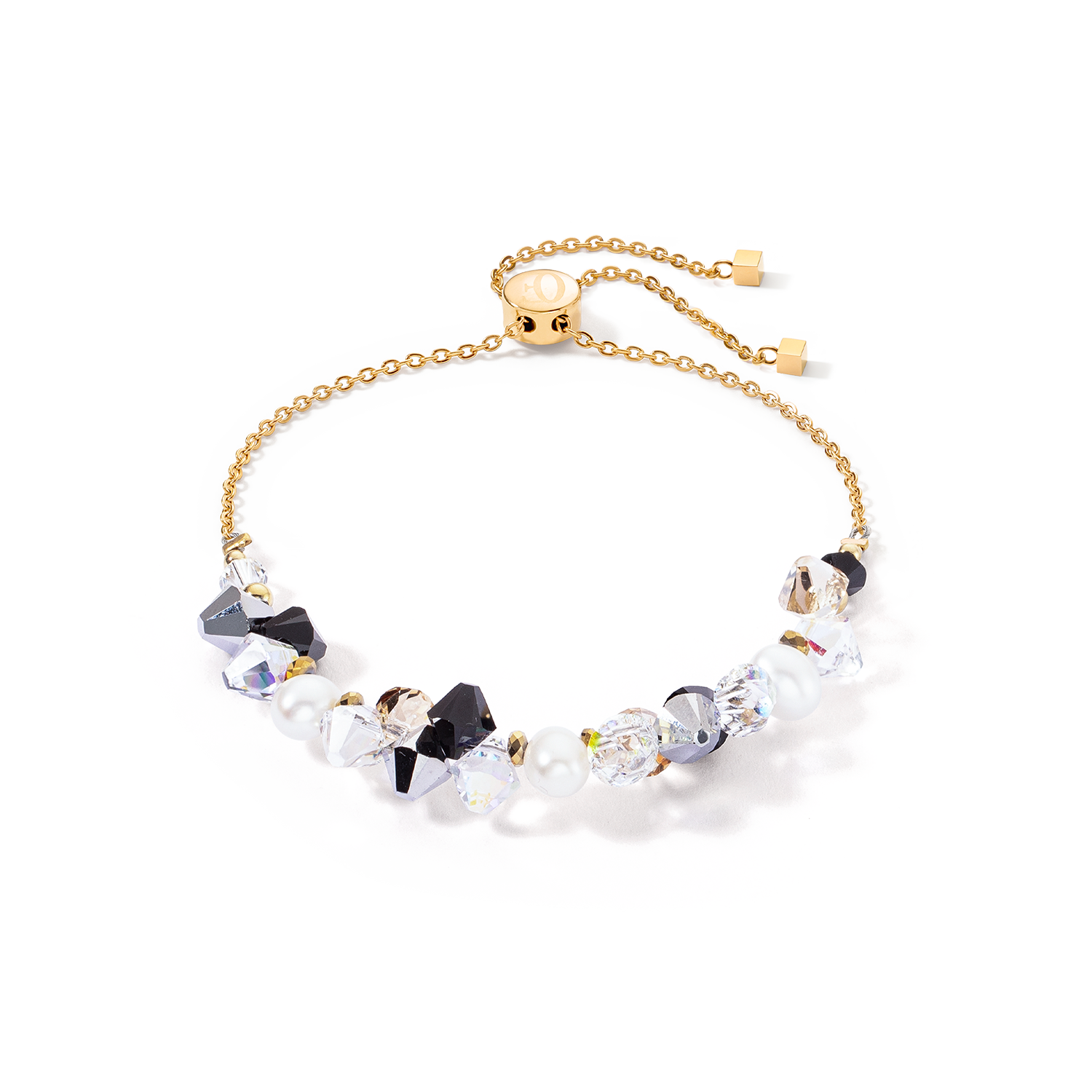 Bracciale Dancing Crystals e Pearls argento nero