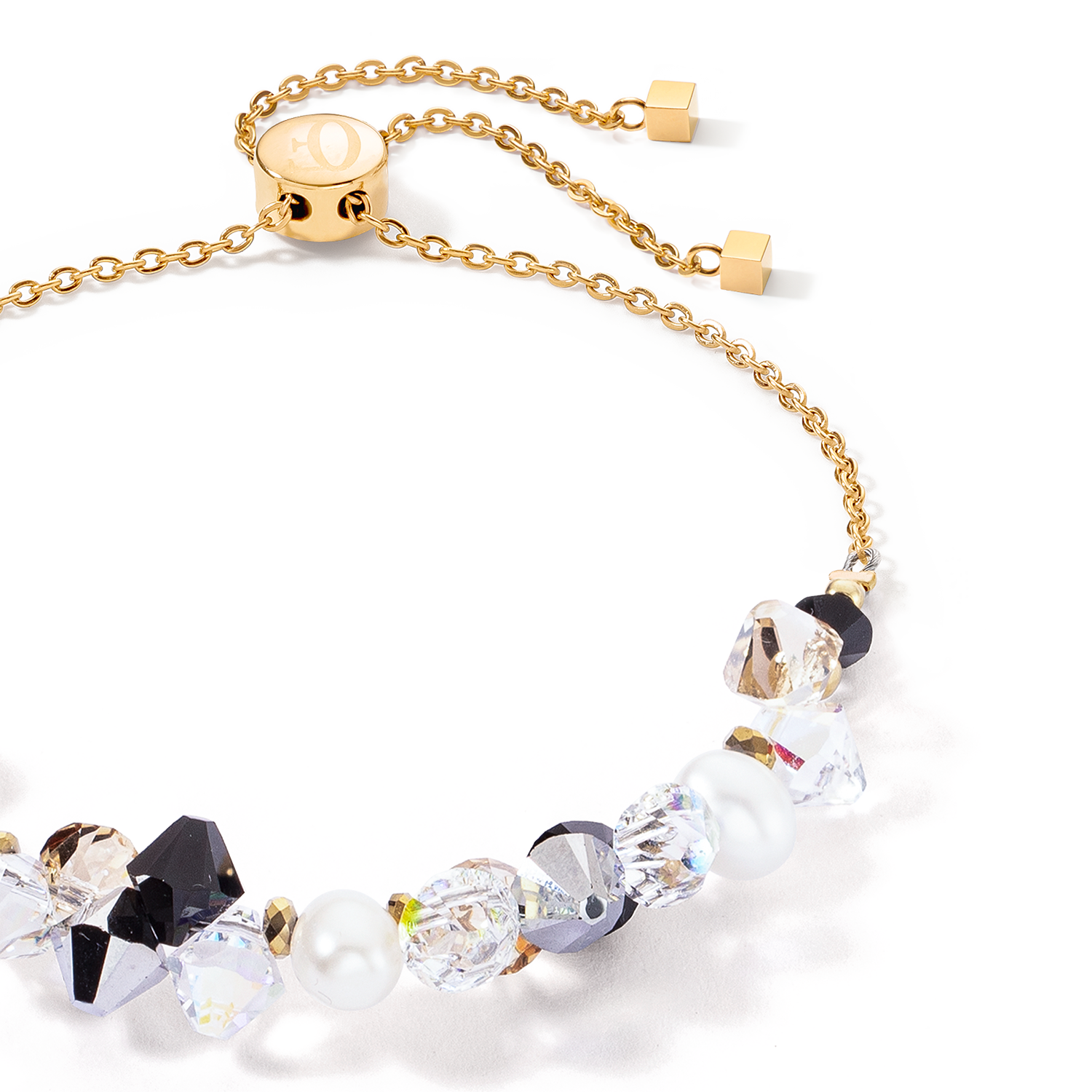 Bracciale Dancing Crystals e Pearls argento nero