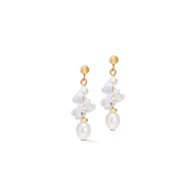 Orecchini Dancing Crystals & Pearls oro