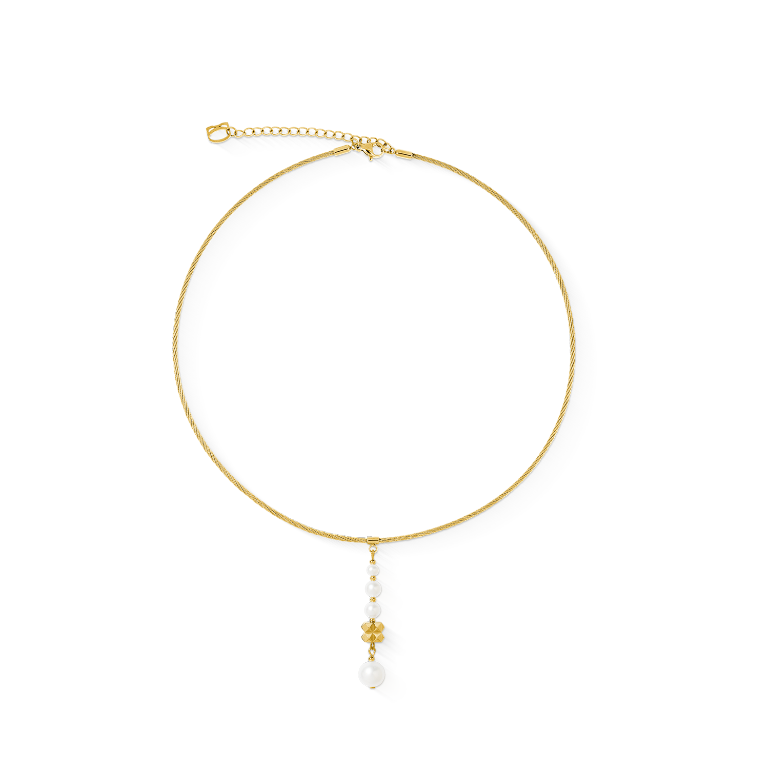 Collana Pearl & Spikes Drop oro