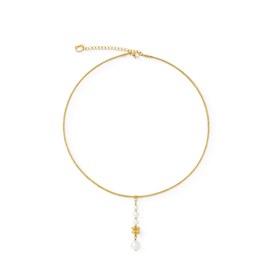Collana Pearl & Spikes Drop oro