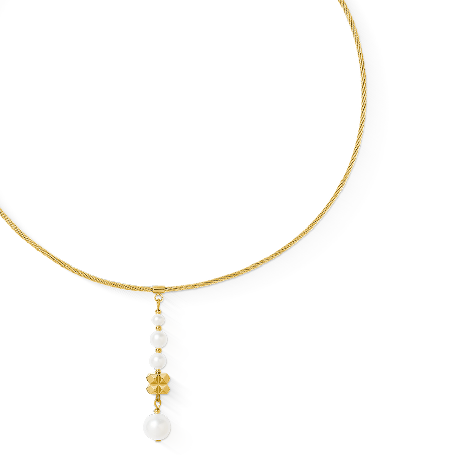 Collana Pearl & Spikes Drop oro