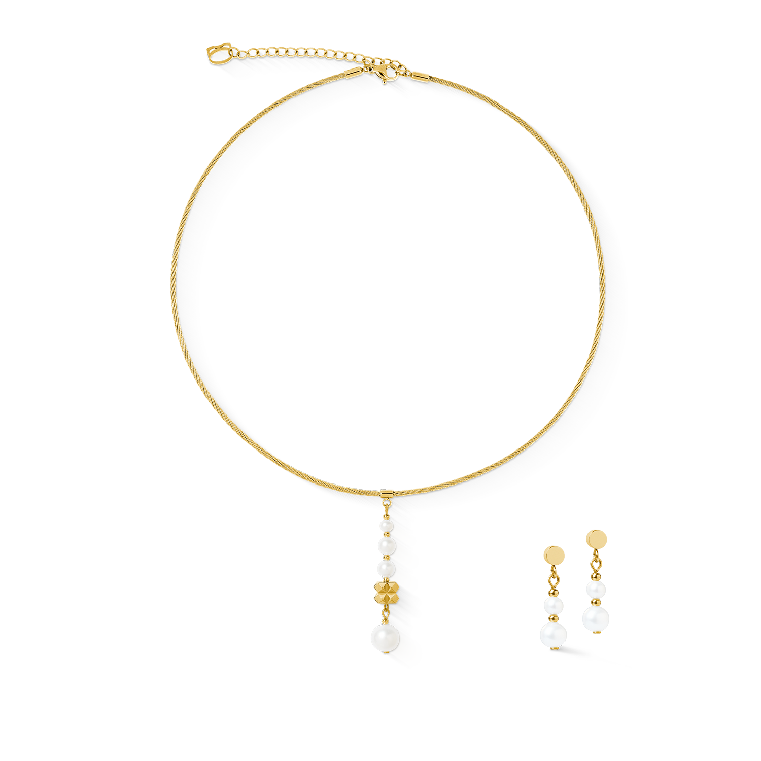 Collana Pearl & Spikes Drop oro