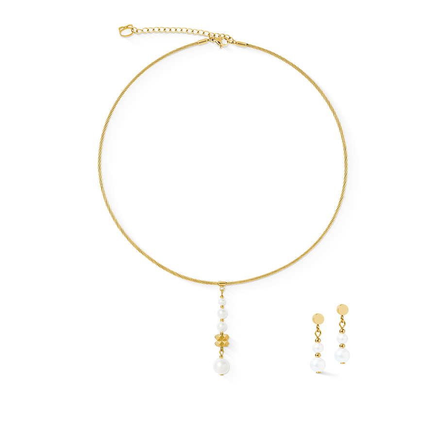 Collana Pearl & Spikes Drop oro