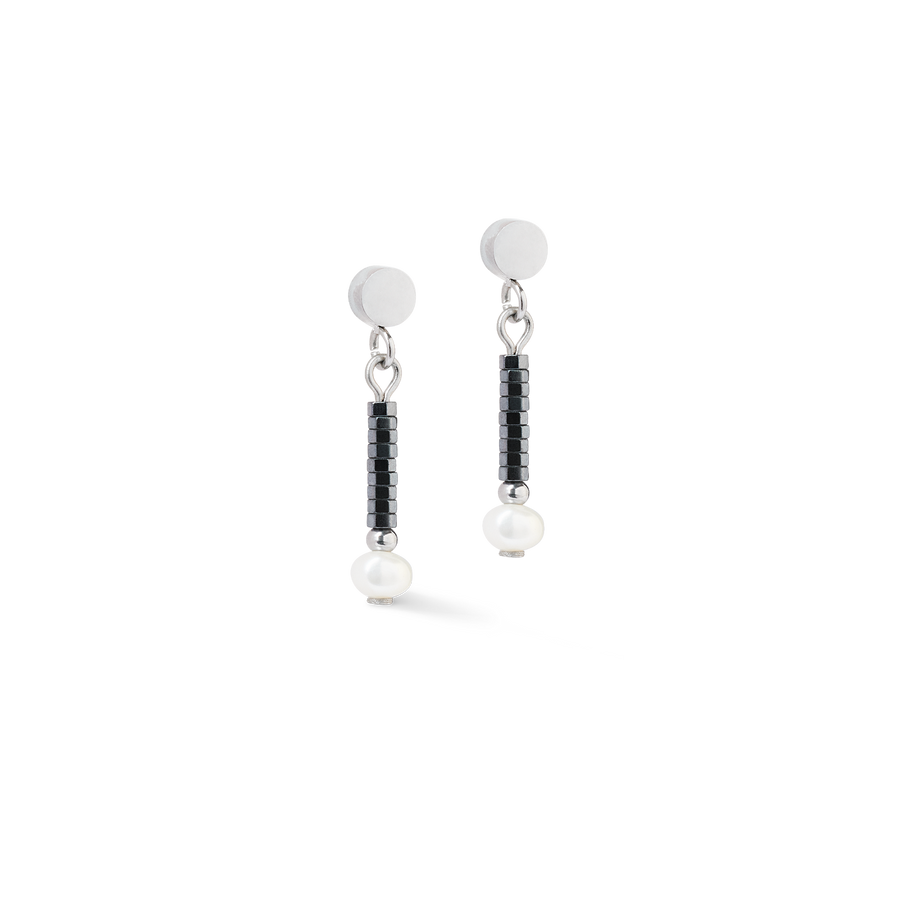 Orecchini Edge & Grace antracite-argento