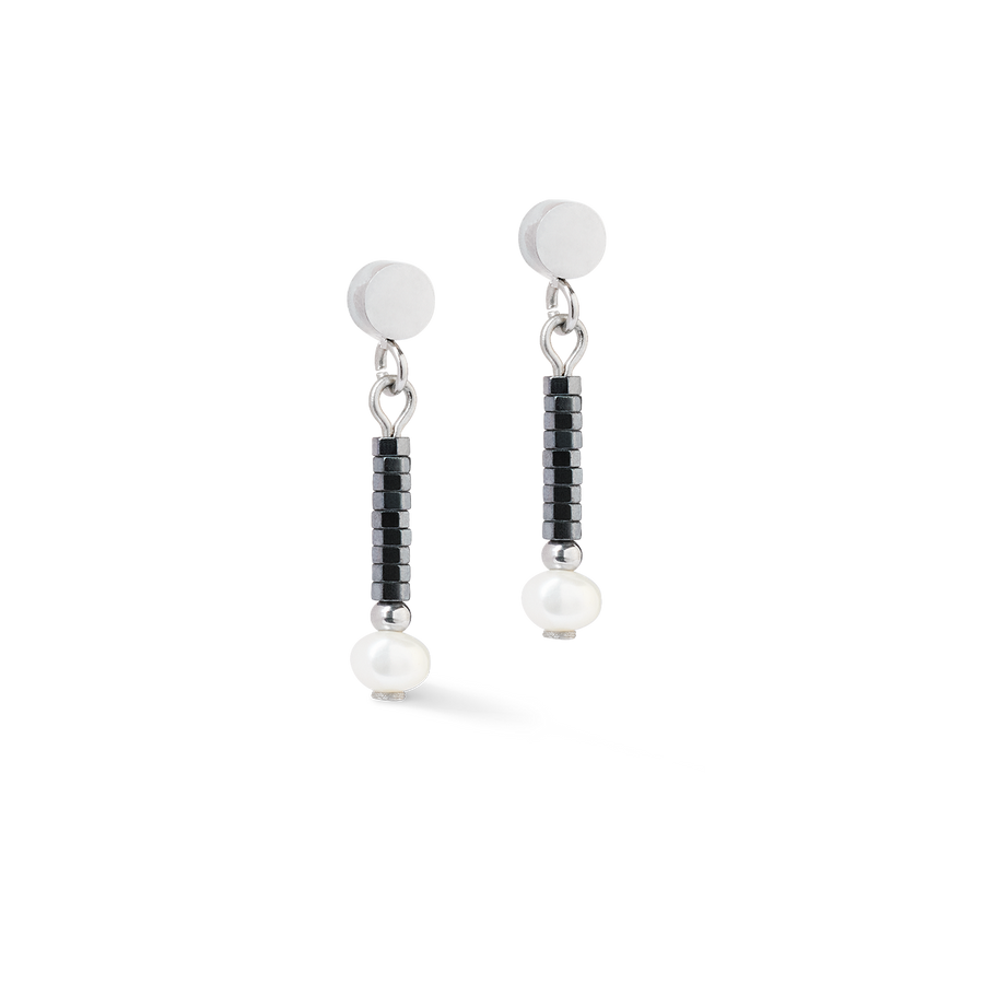 Orecchini Edge & Grace antracite-argento