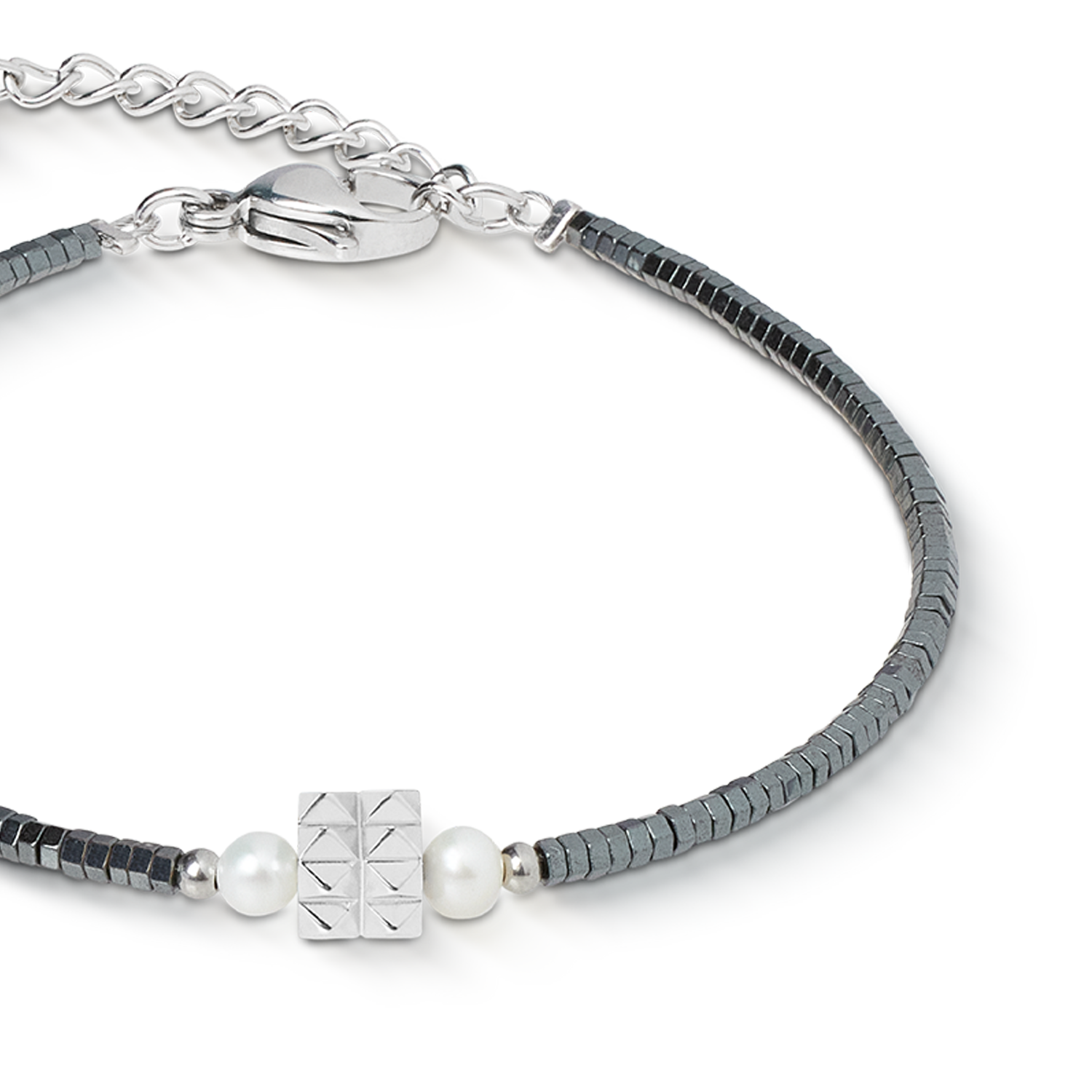 Bracciale Edge & Grace antracite-argento
