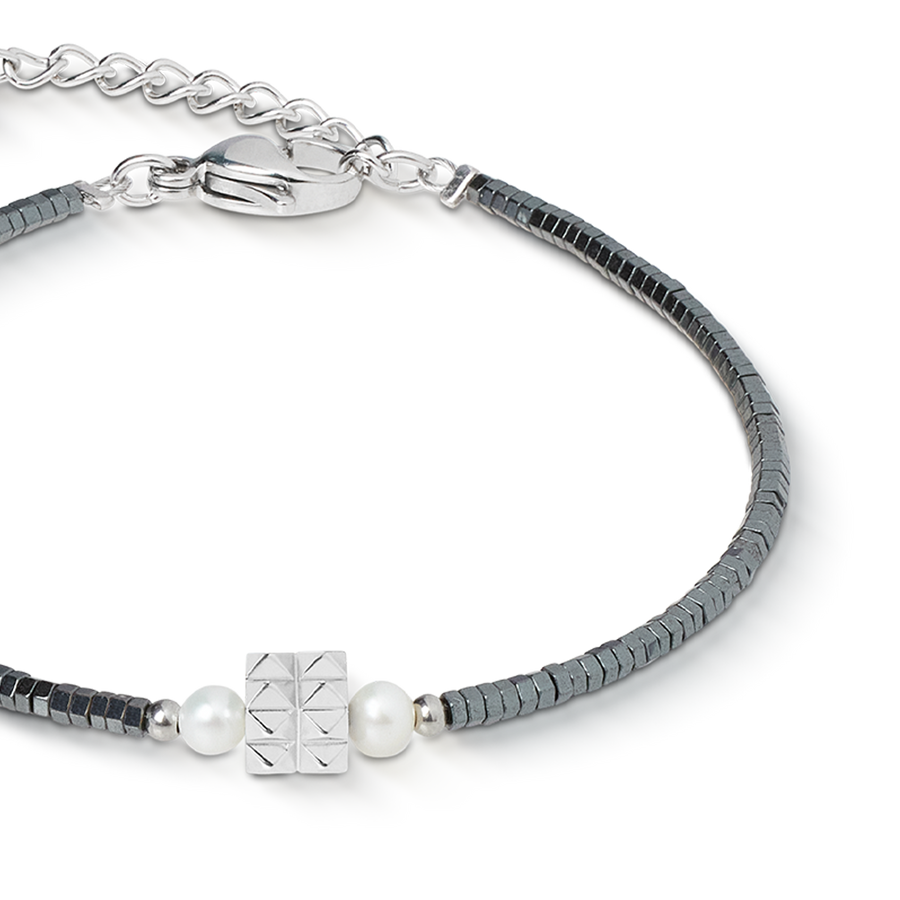 Bracciale Edge & Grace antracite-argento