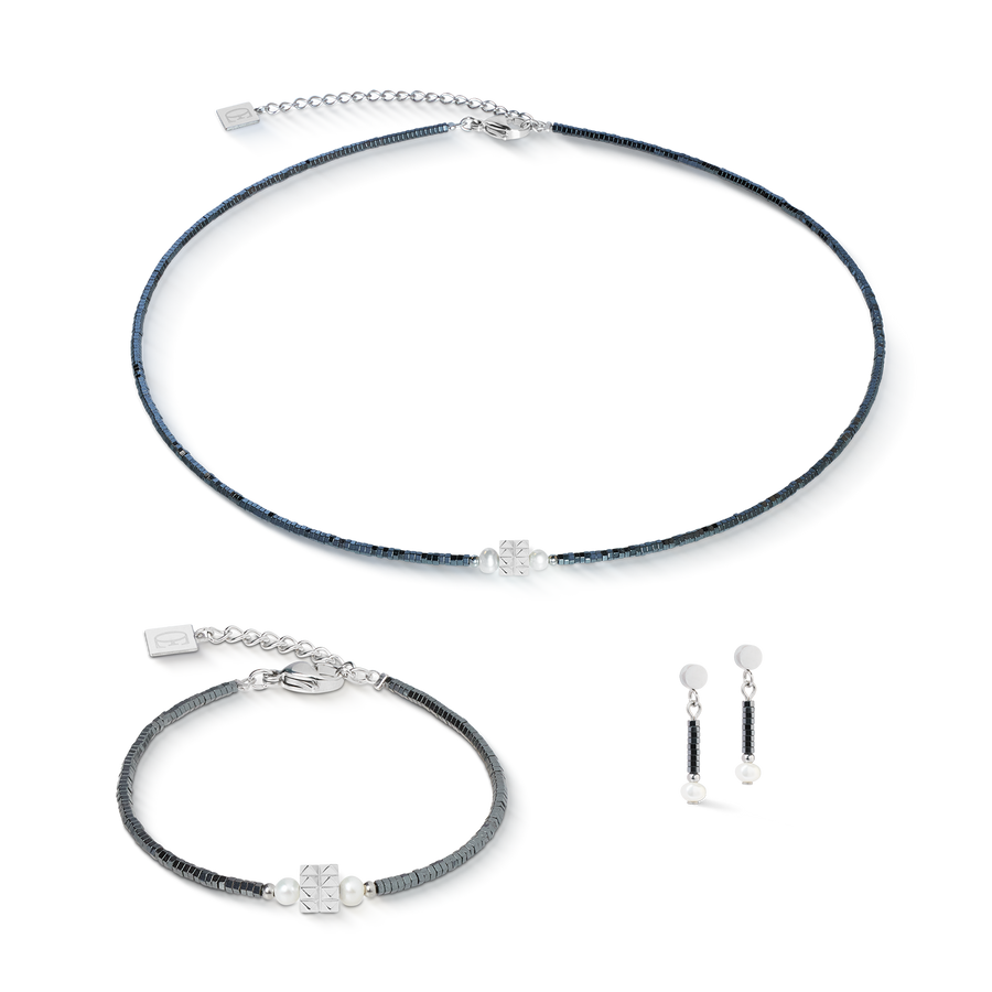 Bracciale Edge & Grace antracite-argento