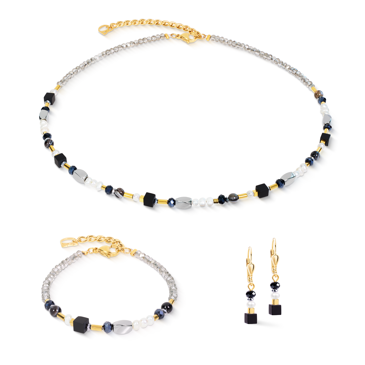 Orecchini pendenti Mosaic Night oro