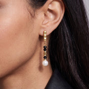 COEUR DE LION Orecchini Astoria Noir Pearl oro – indossato