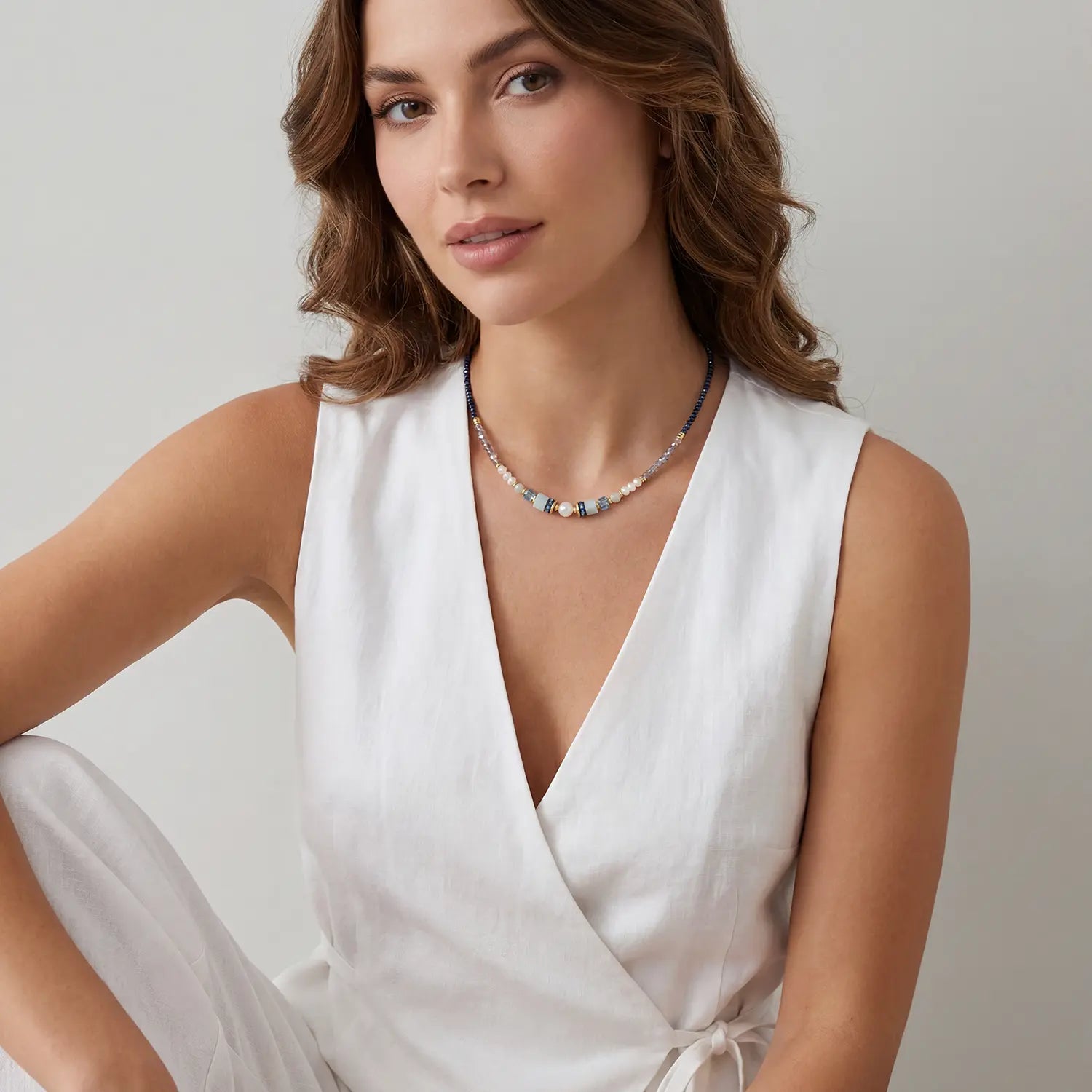 COEUR DE LION Collana Atelier Azur oro – indossato