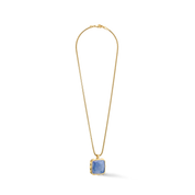 Collana Amuleto Spikes Square Aventurine oro-blu