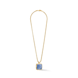 Collana Amuleto Spikes Square Aventurine oro-blu