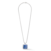 Collana Amuleto Spikes Square Avventurina argento-blu