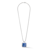Collana Amuleto Spikes Square Avventurina argento-blu