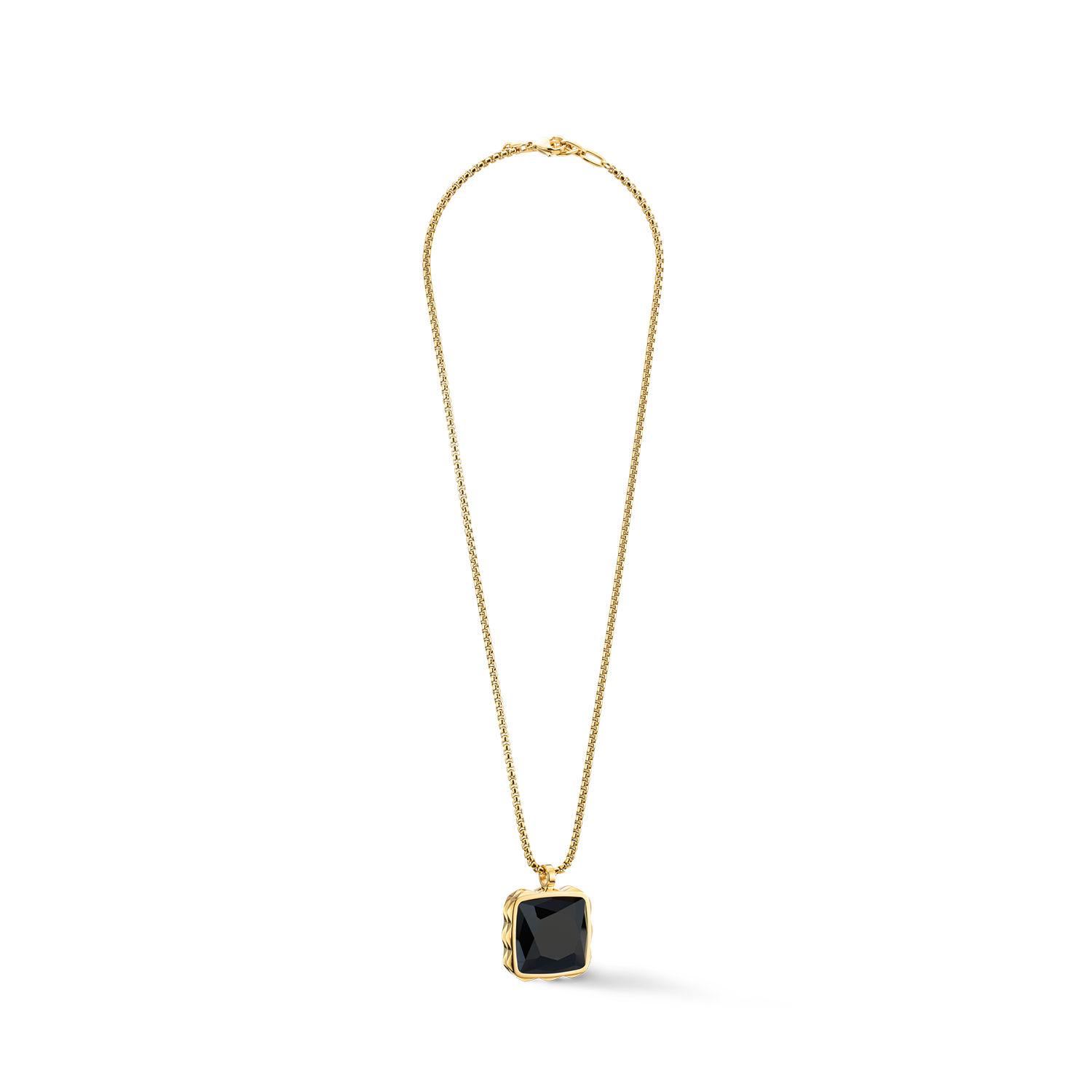 Collana Amuleto Spikes Square Onice oro-nero