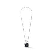 Collana Amuleto Spikes Square Onice argento-nero
