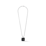 Collana Amuleto Spikes Square Onice argento-nero