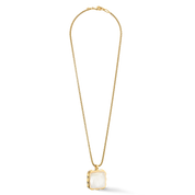 Collana Amuleto Spikes Square Giada oro-bianco