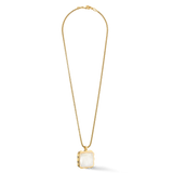 Collana Amuleto Spikes Square Giada oro-bianco