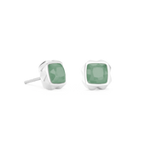 Orecchini Spikes Square Avventurina argento-verde