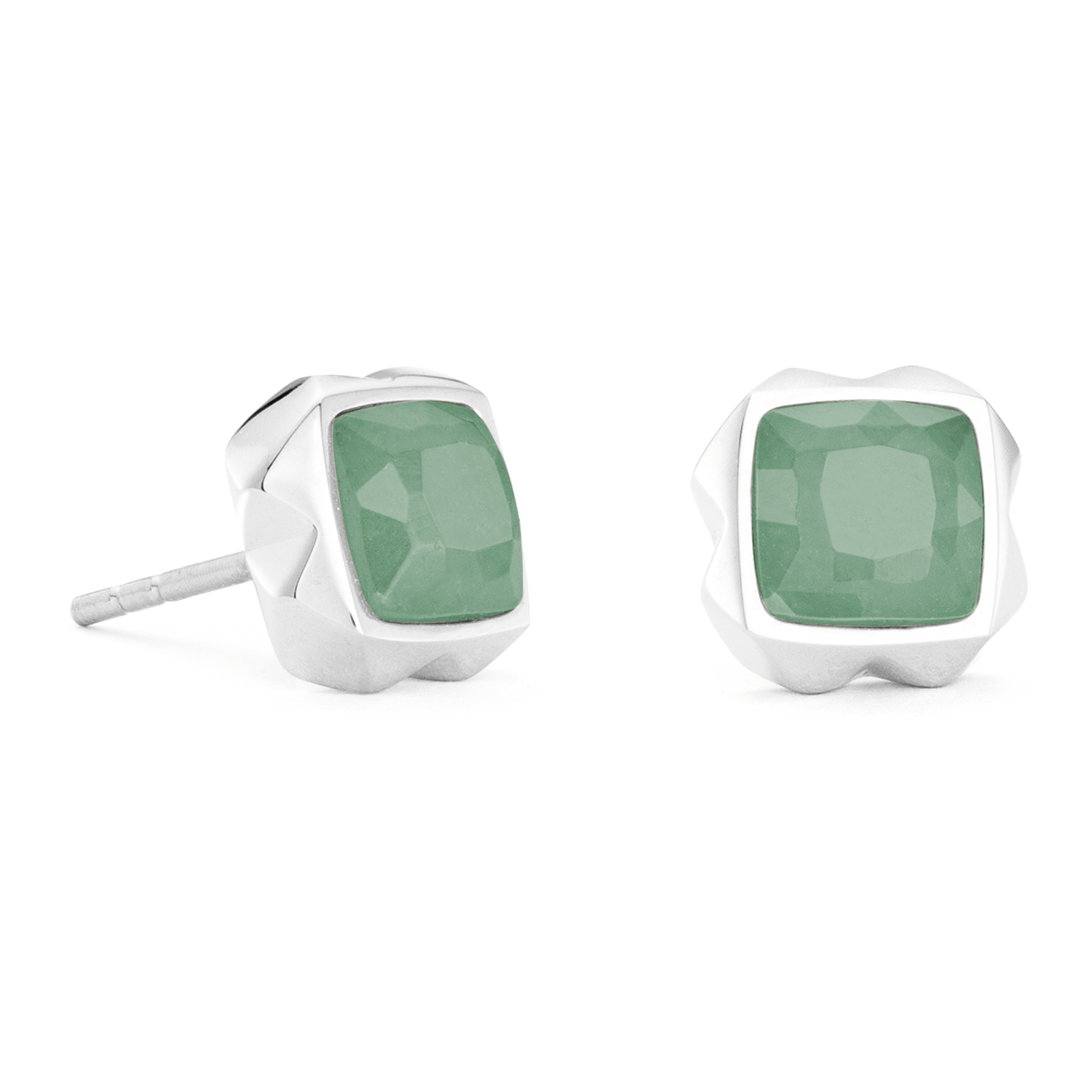 Orecchini Spikes Square Avventurina argento-verde